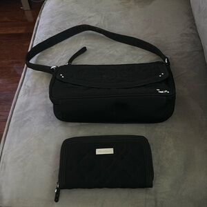 Vera Bradley Black Bag and wallet